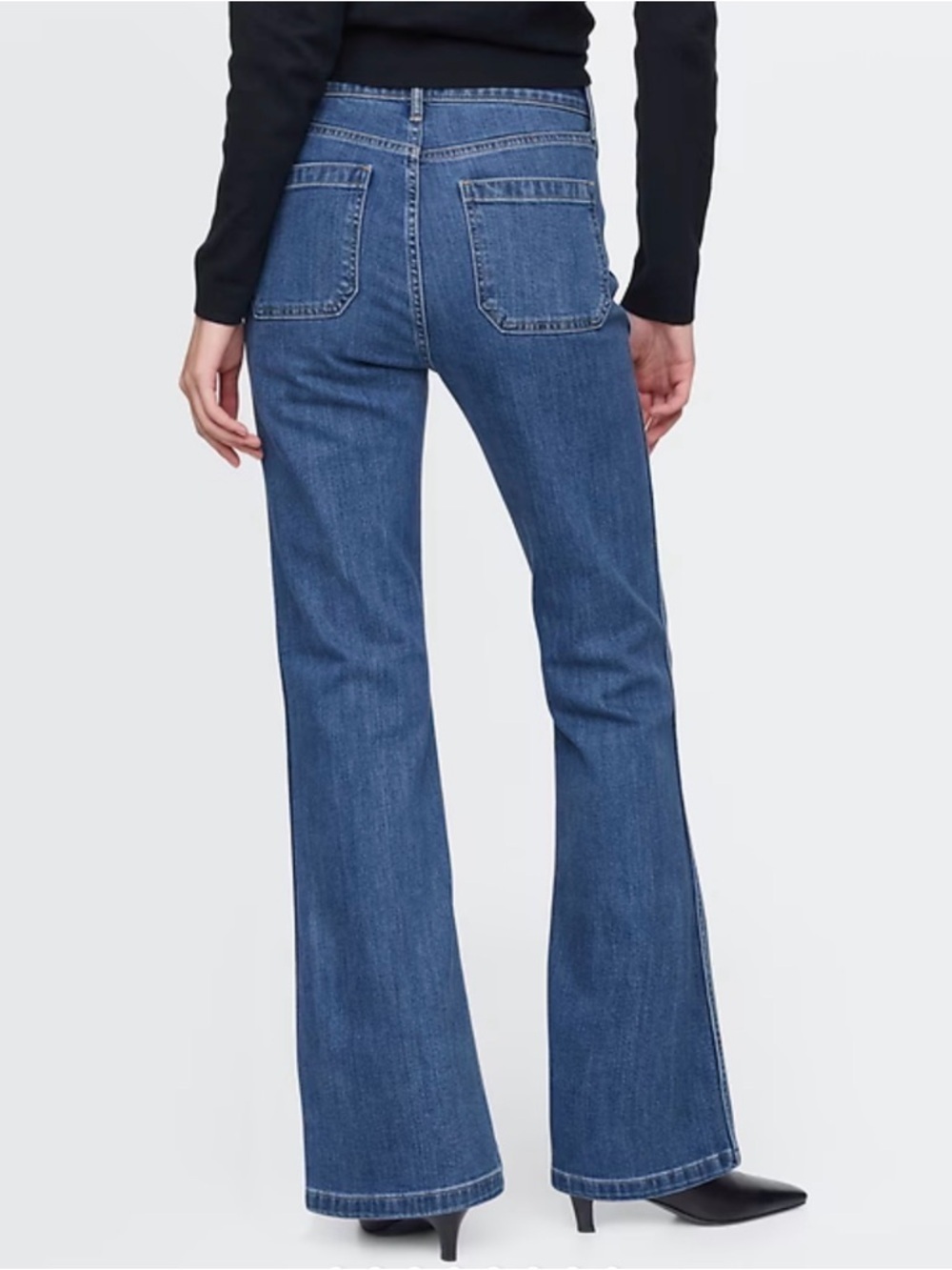 GAP Mid Blue High-Rise Flare Jeans - Picture 3 of 7